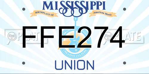 FFE274 Mississippi License Plate