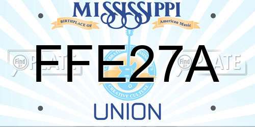 FFE27A Mississippi License Plate