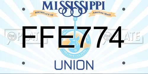 FFE774 Mississippi License Plate