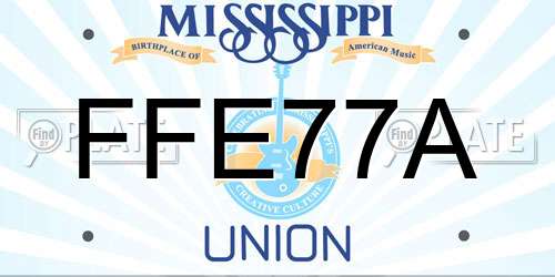FFE77A Mississippi License Plate
