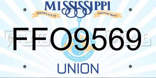 FFO9569 Mississippi License Plate