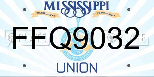 FFQ9032 Mississippi License Plate