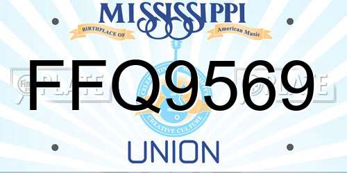 FFQ9569 Mississippi License Plate