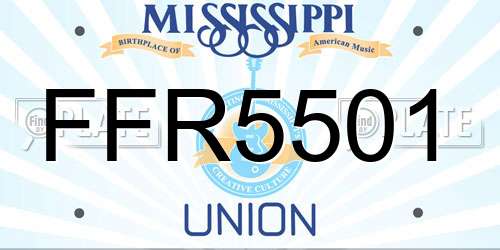FFR5501 Mississippi License Plate