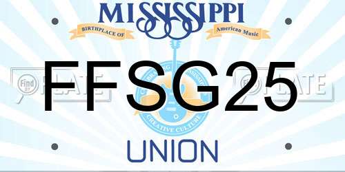 FFSG25 Mississippi License Plate