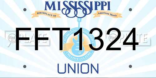 FFT1324 Mississippi License Plate