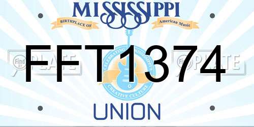 FFT1374 Mississippi License Plate