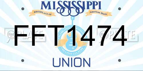 FFT1474 Mississippi License Plate