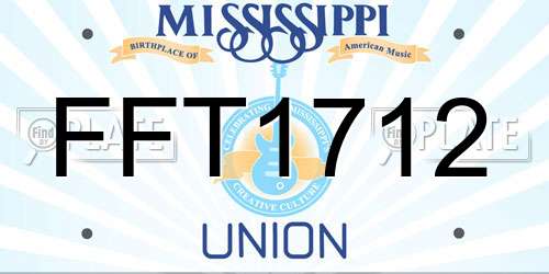 FFT1712 Mississippi License Plate