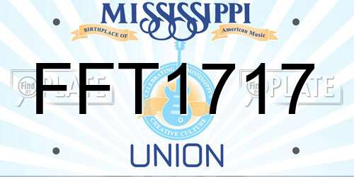 FFT1717 Mississippi License Plate