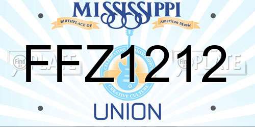 FFZ1212 Mississippi License Plate