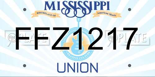 FFZ1217 Mississippi License Plate