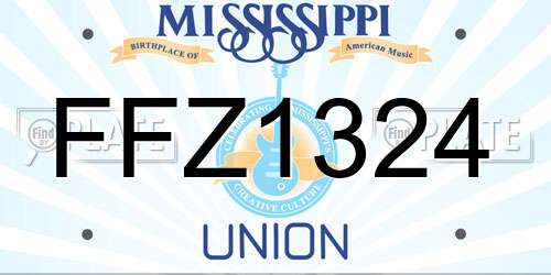 FFZ1324 Mississippi License Plate