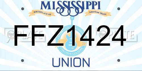 FFZ1424 Mississippi License Plate