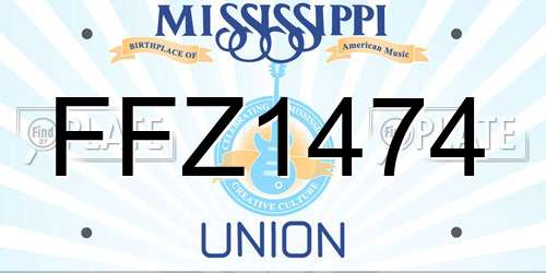 FFZ1474 Mississippi License Plate