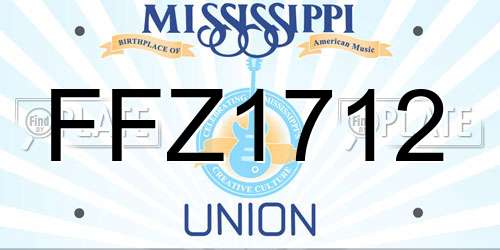 FFZ1712 Mississippi License Plate