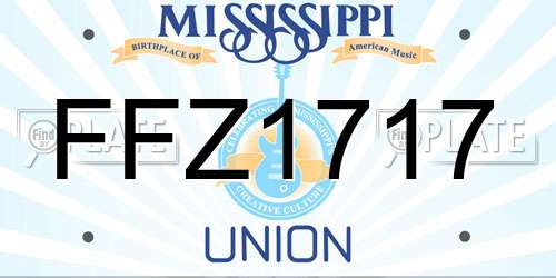 FFZ1717 Mississippi License Plate