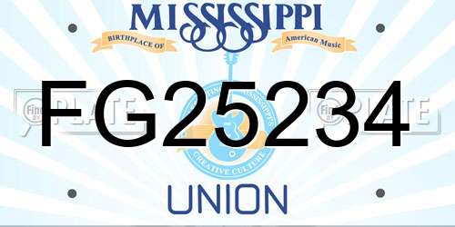 FG25234 Mississippi License Plate