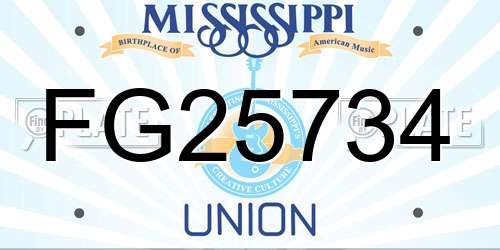 FG25734 Mississippi License Plate