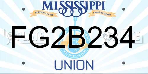 FG2B234 Mississippi License Plate
