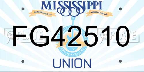 FG42510 Mississippi License Plate
