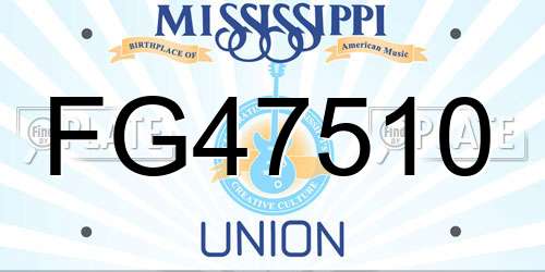 FG47510 Mississippi License Plate
