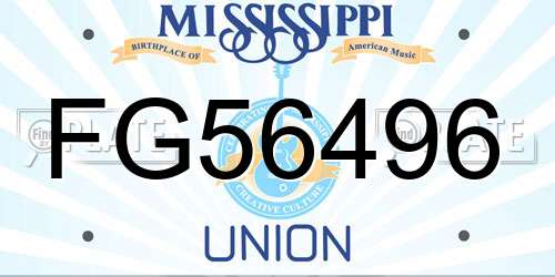FG56496 Mississippi License Plate