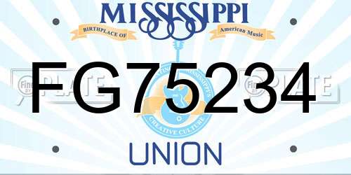 FG75234 Mississippi License Plate