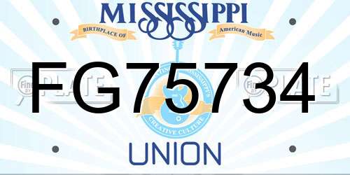 FG75734 Mississippi License Plate