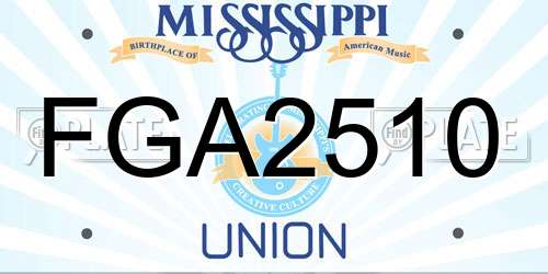 FGA2510 Mississippi License Plate