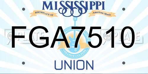 FGA7510 Mississippi License Plate