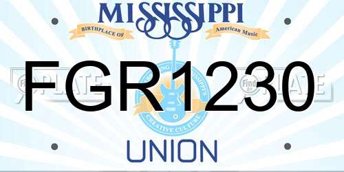 FGR1230 Mississippi License Plate