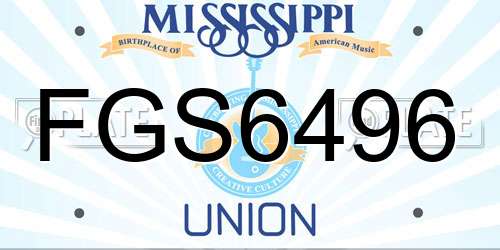 FGS6496 Mississippi License Plate