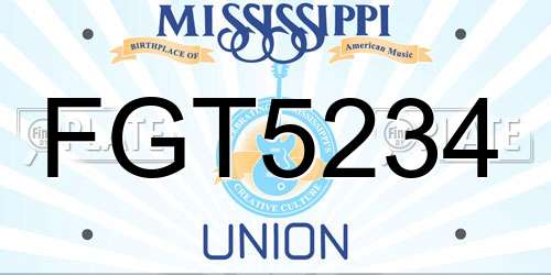 FGT5234 Mississippi License Plate