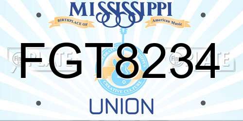 FGT8234 Mississippi License Plate