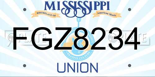 FGZ8234 Mississippi License Plate