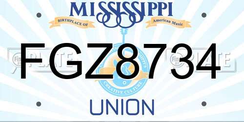 FGZ8734 Mississippi License Plate