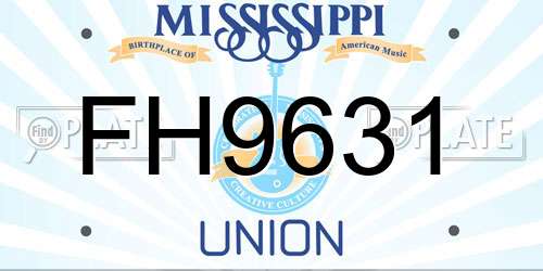 FH9631 Mississippi License Plate