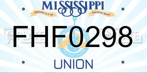 FHF0298 Mississippi License Plate