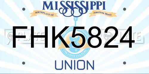 FHK5824 Mississippi License Plate