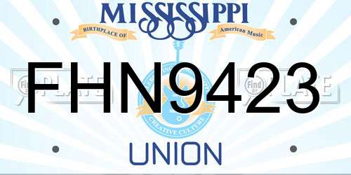 FHN9423 Mississippi License Plate