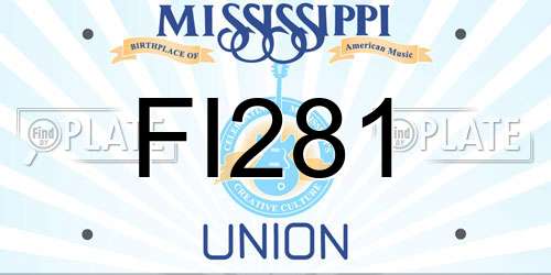 FI281 Mississippi License Plate