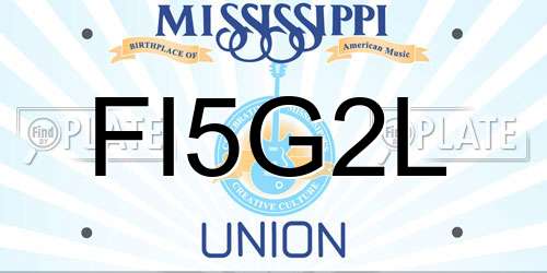 FI5G2L Mississippi License Plate