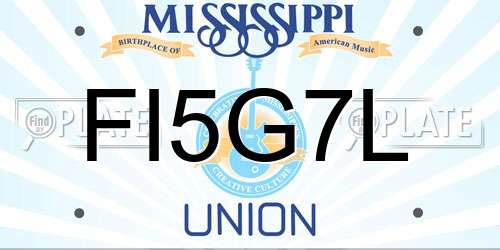 FI5G7L Mississippi License Plate