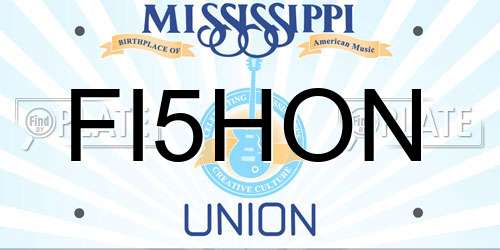 FI5HON Mississippi License Plate