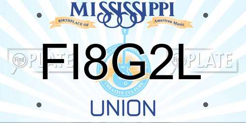 FI8G2L Mississippi License Plate