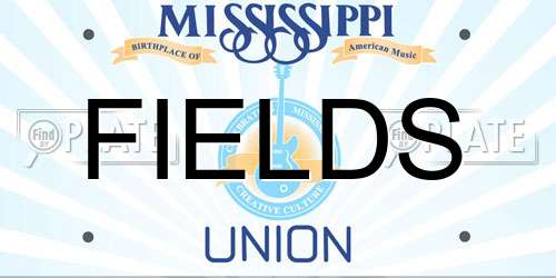FIELDS Mississippi License Plate
