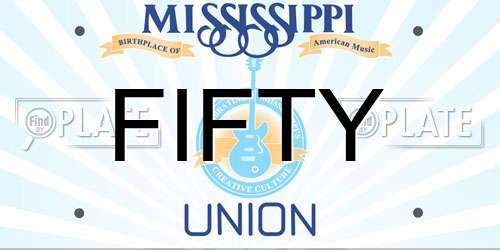FIFTY Mississippi License Plate