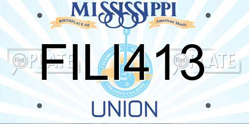 FILI413 Mississippi License Plate