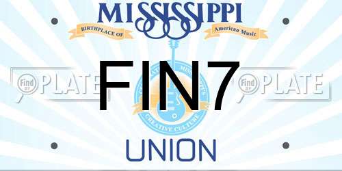 FIN7 Mississippi License Plate